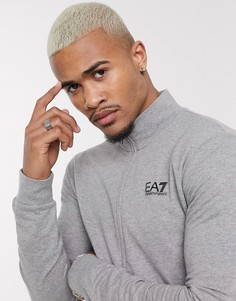 Серый спортивный костюм из терри с логотипом Armani EA7