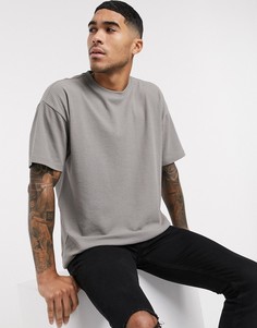 Серая oversize-футболка New Look-Серый