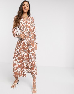 Платье макси с принтом Vila-Коричневый