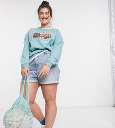 Oversized-свитшот с принтом в винтажном стиле Daisy Street Plus-Зеленый