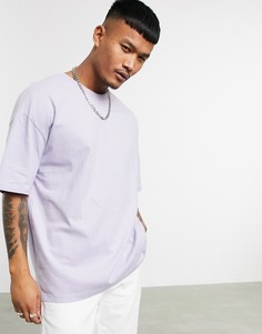 Свободная футболка лавандового цвета Bershka Join Life-Синий