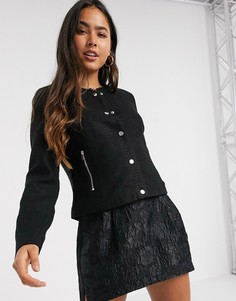 Черный короткий пиджак на пуговицах Vero Moda