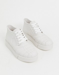 Белые высокие кроссовки на массивной подошве Melissa-Белый