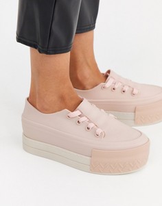 Бежевые кроссовки на массивной подошве Melissa-Бежевый