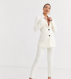 Узкие брюки цвета слоновой кости ASOS DESIGN Tall-Белый