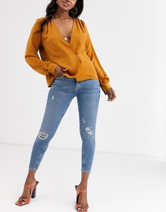 Голубые джинсы скинни River Island-Синий