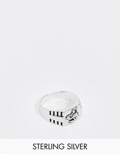 Серебряное кольцо-печатка со скорпионом ASOS DESIGN-Серебряный