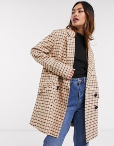 Oversized-пальто в клетку ASOS DESIGN-Мульти