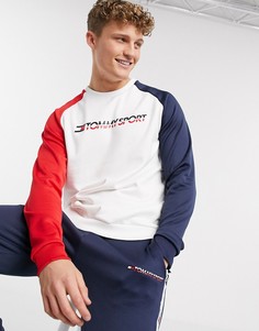 Свитшот в стиле колор блок Tommy Hilfiger Sport-Белый