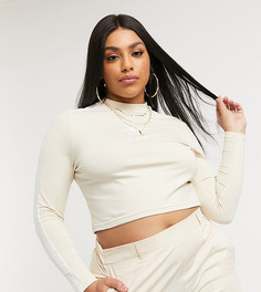 Кремовый кроп-топ с длинными рукавами Puma Plus эксклюзивно для ASOS