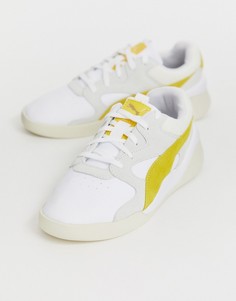 Белые кроссовки со вставками горчичного цвета Puma Aeon Heritage-Белый