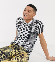 Футболка с леопардовым принтом и в полоску ASOS MADE IN KENYA-Мульти