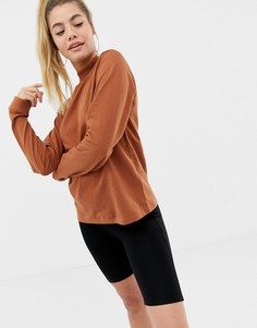 Коричневый легкий свитшот с высоким воротом ASOS DESIGN