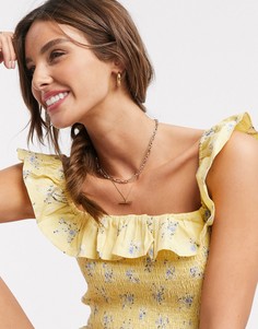 Топ с квадратным вырезом и цветочным принтом ASOS DESIGN-Мульти