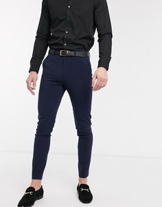 Темно-синие супероблегающие брюки ASOS DESIGN-Темно-синий