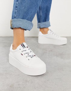Белые кроссовки на плоской платформе Tommy Jeans-Белый