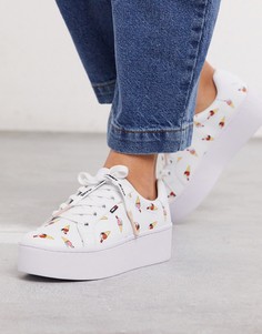 Кожаные кроссовки на платформе Tommy Jeans-Белый