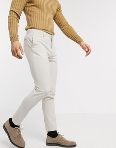 Светло-серые супероблегающие строгие брюки ASOS DESIGN-Светло-бежевый