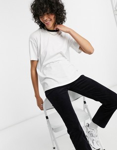 Свободная белая футболка с кантом на вороте ASOS DESIGN-Белый