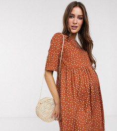 Свободное платье мини в горошек ASOS DESIGN Maternity-Мульти