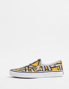 Желтые кеды-слипоны с белыми вставками Vans Classic-Желтый