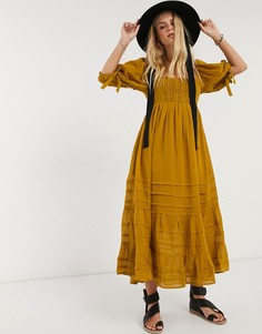 Платье миди Free People-Коричневый