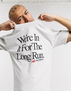 Серая футболка New Balance Long Run-Серый