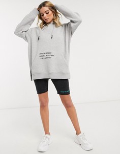 Oversized-худи с принтом Public Desire-Серый