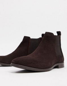 Замшевые коричневые ботинки челси Burton Menswear-Коричневый