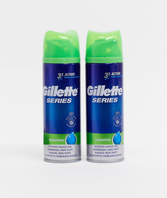 Набор из двух гелей для бритья для чувствительной кожи Gillette Series-Бесцветный