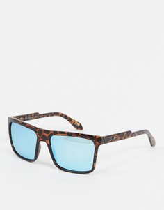 Квадратные солнцезащитные очки в черепаховой оправе Quay let it run-Синий