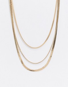 Ярусное ожерелье ASOS DESIGN-Золотой