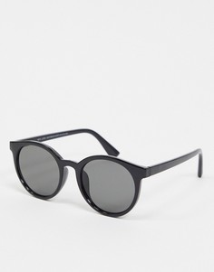 Черные солнцезащитные очки в круглой оправе New Look-Черный