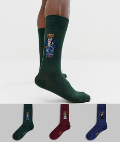 Набор носков (зеленый/темно-синий/красный) Polo Ralph Lauren - 3 пары
