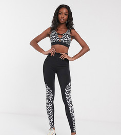 Леггинсы с завышенной талией и вставками ASOS 4505 Tall-Мульти