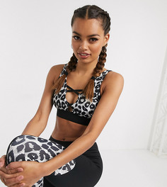 Спортивный бюстгальтер с глубоким вырезом ASOS 4505 Petite-Мульти