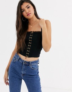 Топ на бретелях в корсетном стиле Free People For The Boys-Черный