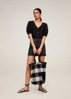 Хлопковая блузка с вышивкой - Amandin Mango