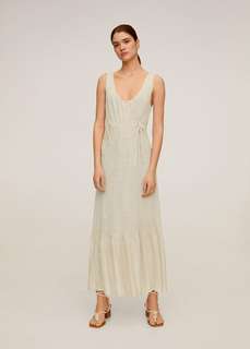 Платье с драпировкой - Linen Mango