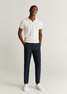 Брюки изо льна slim fit - Oyster Mango