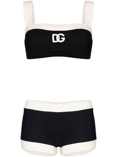 Dolce & Gabbana двухцветный купальник бикини с логотипом