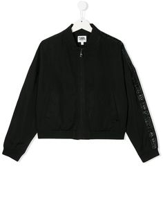 Karl Lagerfeld Kids TEEN logo lined bomber jacket