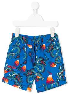 Kenzo Kids dragon print bermuda shorts