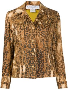 Christian Dior Pre-Owned джинсовая куртка 2000-х годов с леопардовым принтом