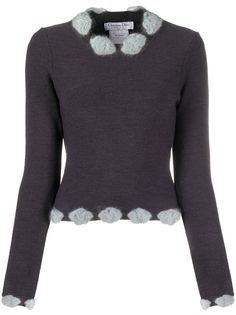 Christian Dior Pre-Owned декорированный трикотажный топ 2000-х годов