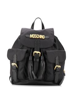 Moschino рюкзак с логотипом и кисточками