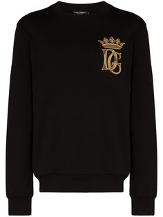 Dolce & Gabbana толстовка с вышивкой DG Crown