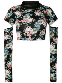 Gloria Coelho floral cropped blouse