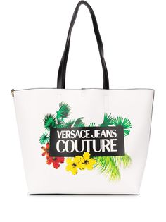 Versace Jeans Couture сумка-тоут с цветочным принтом и логотипом