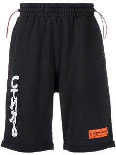 Heron Preston спортивные шорты с нашивкой-логотипом